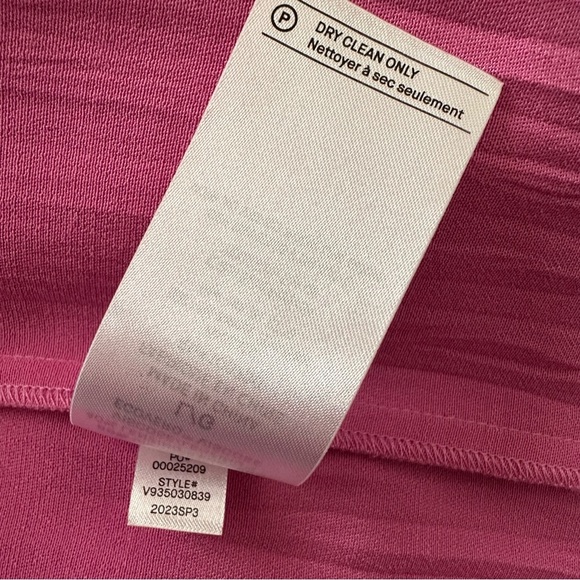 VINCE Rose Pink Pleated Column Skirt Lightweight Resort Wear Boho Chic Large - Picture 12 of 14